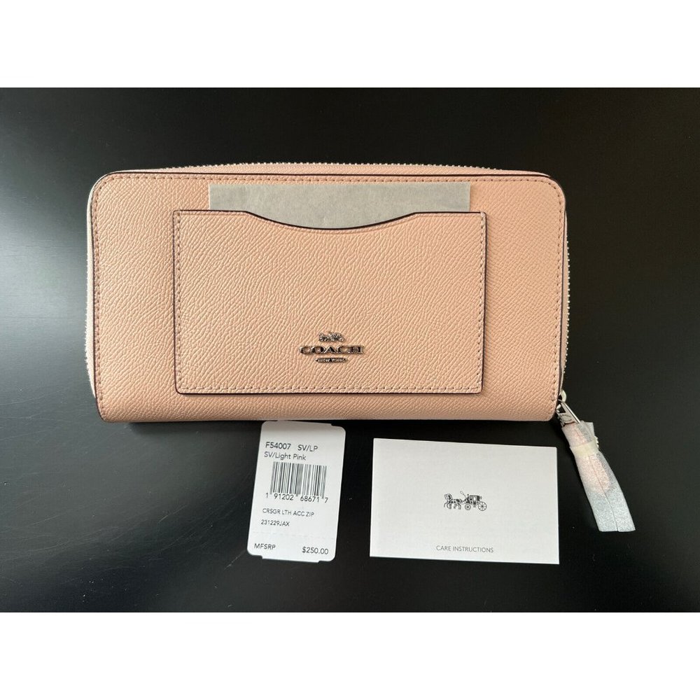 COACH Accordion Zip Around Wallet in Light Pink F54007 MSRP: $250 NEW FREE SHIP